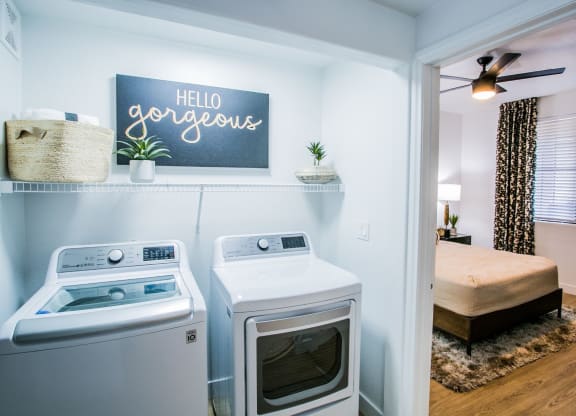 The Presley at Whitney Ranch Laundry Closet and Bedroom