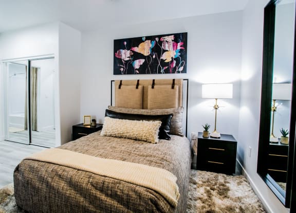 The Presley at Whitney Ranch Model Bedroom with Attached Bathroom
