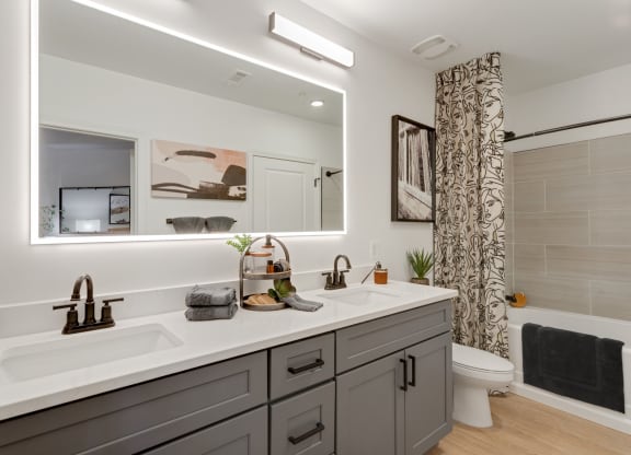 Elliston 23 apartments in Nashville Tennessee photo of Dula vanity in bathroom