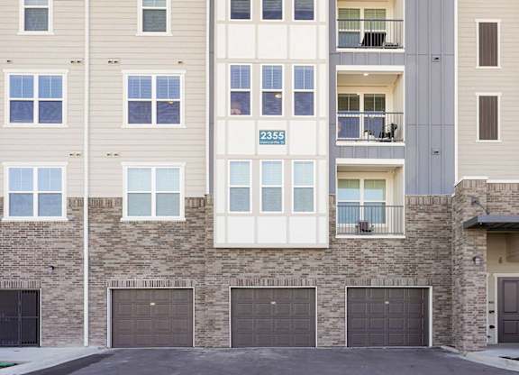 Apartment building with the number 2355 on the side.