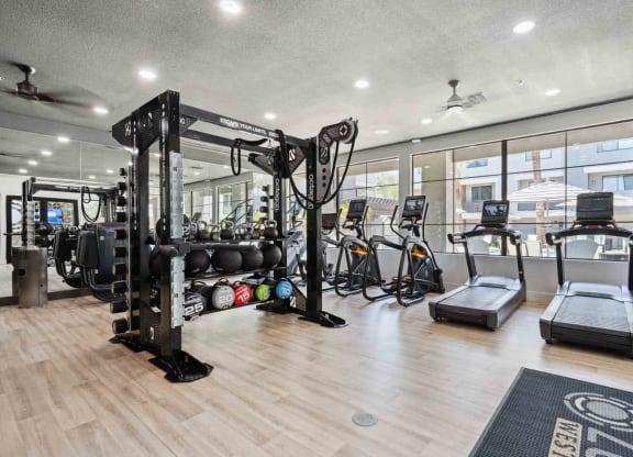 our apartments have a gym with plenty of equipment