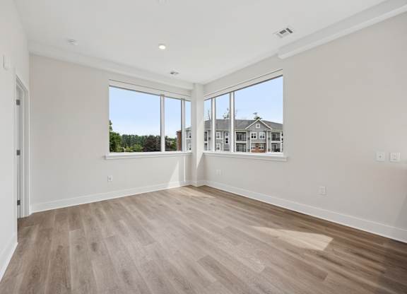 Minimal Empty Room Interior with Wooden Floor Texture at Heritage Court, New Jersey, 08628