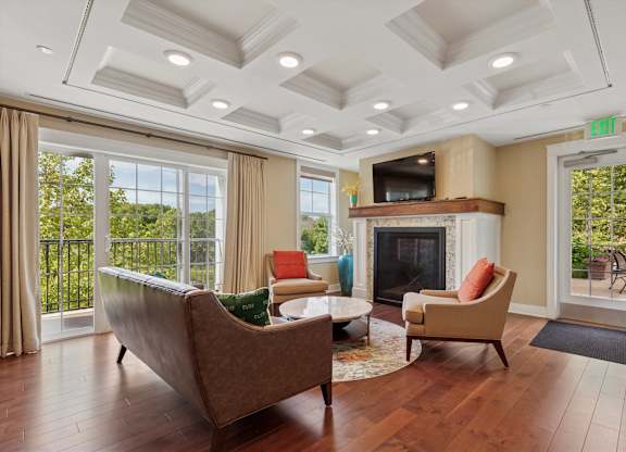 Bright Living Area with Fireplace at Palmer View, Palmer Township, PA, 18045