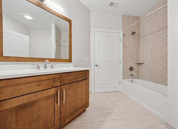 Bathroom with large tub and shower at Heritage Court, Ewing, NJ