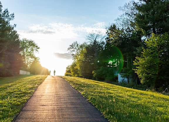 Bike, run, or walk the trails along the community at Coppermine Run.