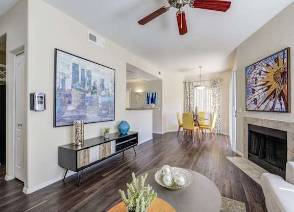 Tresa at Arrowhead Apartments Model Living Room and Dining Room