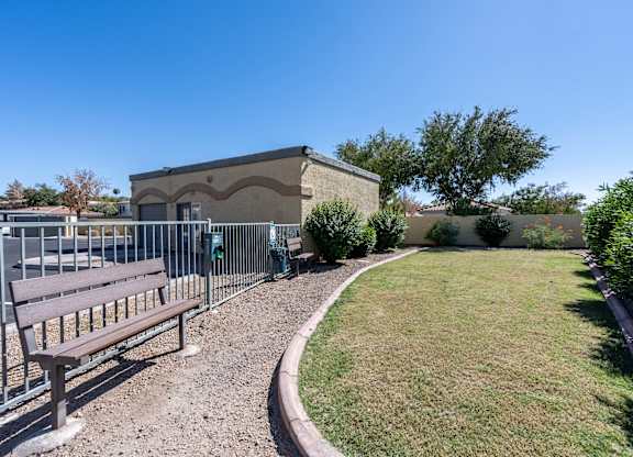 Tresa at Arrowhead Apartments Outdoor Dog Park with Benches