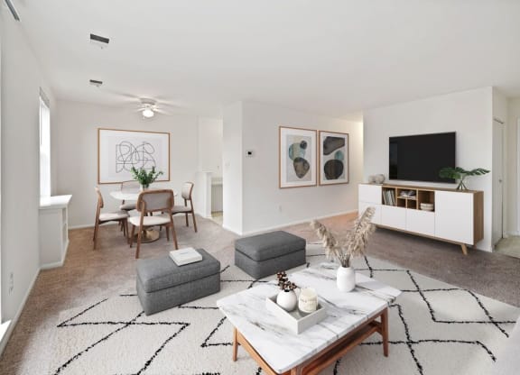 Living Room at Elme Watkins Mill, Maryland, 20879