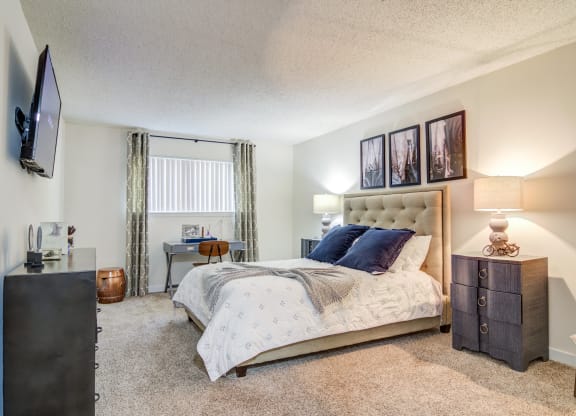 Bedroom at Elme Cumberland Apartments, Smyrna, GA, 30080