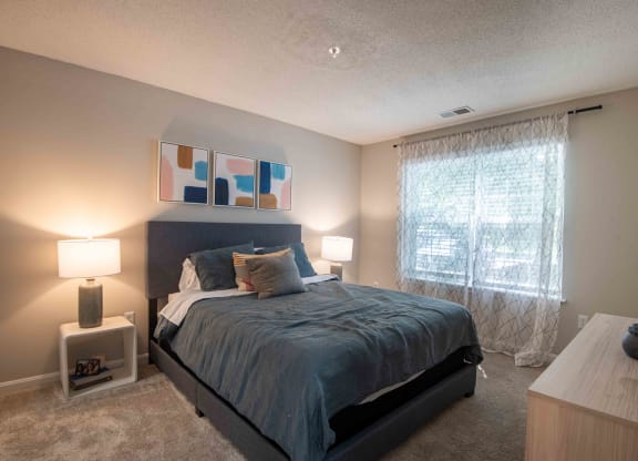 Spacious bedroom at Elme Germantown, Germantown Maryland