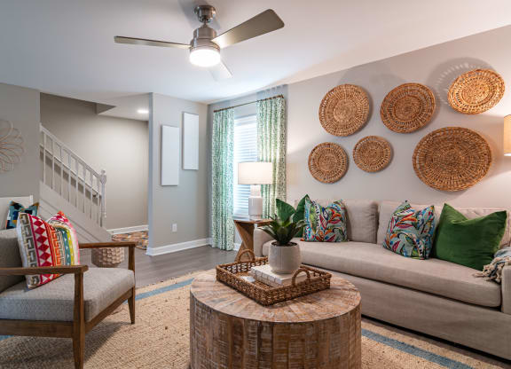 Downstairs living room at Elme Sandy Springs Apartments, Atlanta, GA