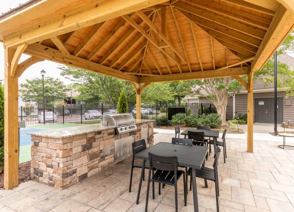 Patio and grilling area at Elme Marietta Apartments, Marietta, GA