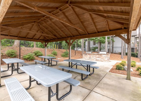 Picnic area at Elme Marietta Apartments, Marietta, GA, 30067