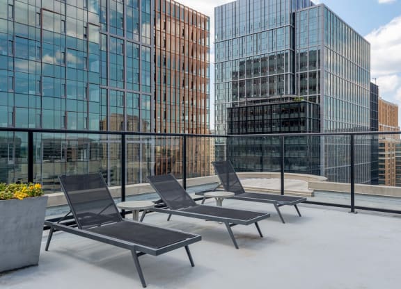 Rooftop lounge chairs at The Paramount, Arlington, VA