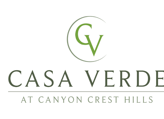 The image is a logo of Casa Verde at Canyon Crest Hills.
