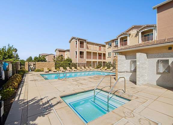 Resort-style pool and relaxing spa at Turtle Creek