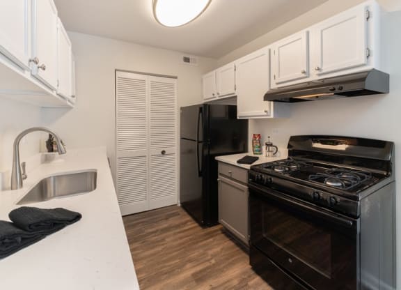 Kitchen cabinets at The View Apartments St Charles, St Charles, 60174