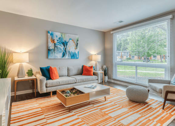 our apartments offer a living room at The View Apartments St Charles, Illinois, 60174