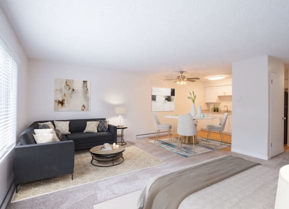 a living room with a couch and a table at Overlook at the Willamette, Milwaukie, 97222 ?