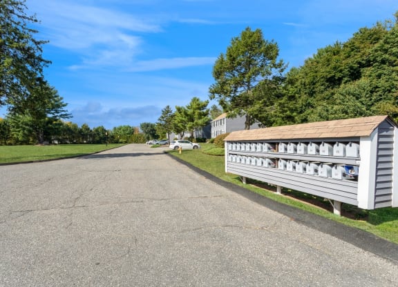 Mailboxes for the apartments at Arbor Commons