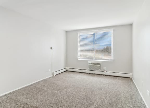 an empty room with carpet and a window at The Reserve on Washington, Naperville, IL