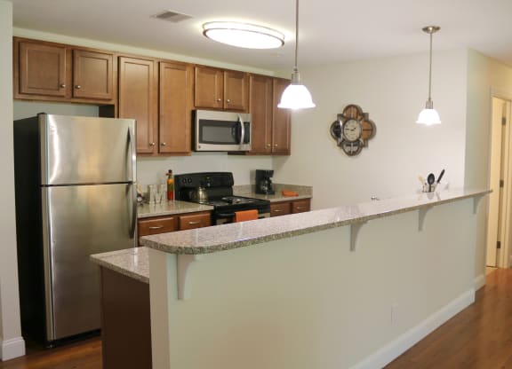 Apartment interior kitchen at Mallory Ridge, Connecticut, 06002