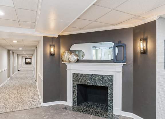 fireplace area