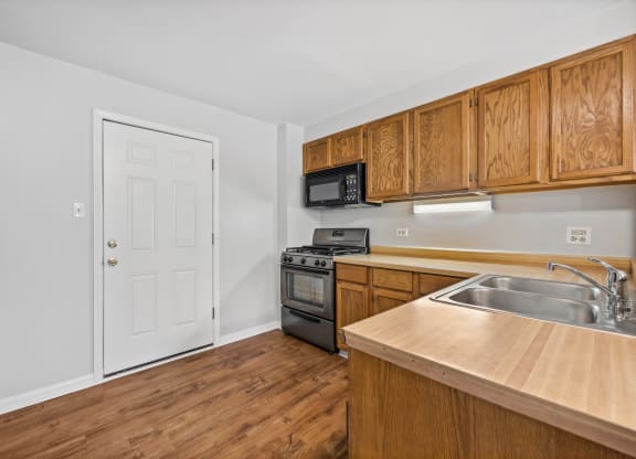 Wooden flooring at River Oaks, North Aurora, Illinois