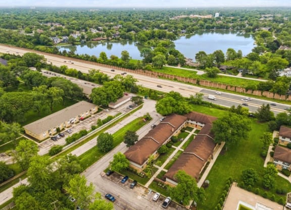 Aerial View at The Clarendon Apartment Homes, Clarendon