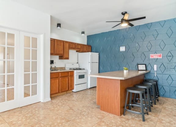 Furnished kitchen at The Reserve on Washington, Naperville