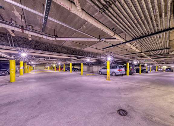 parking garage with a car parked at Oak Park City, Illinois