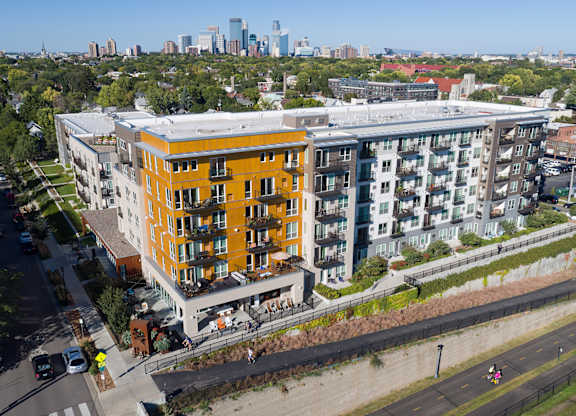Elegant Exterior View Of Property at Track 29 Apartments, Minnesota