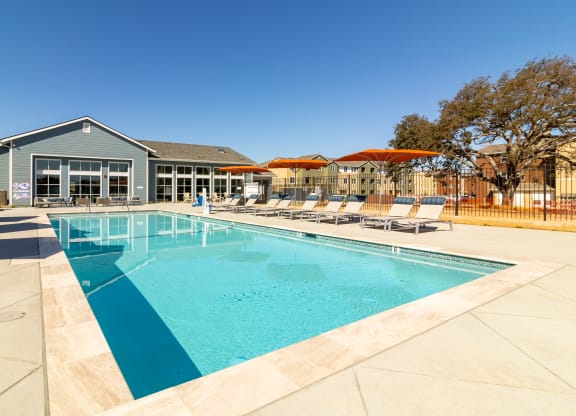 the swimming pool at our apartments at Arrive Paso Robles, Paso Robles, CA
