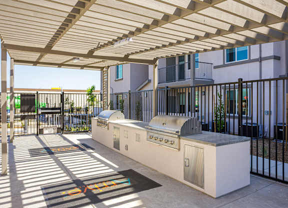 Shaded BBQ unit at Arrive Vacaville