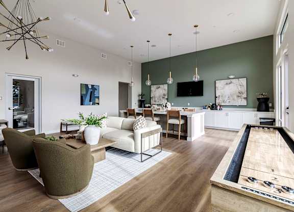 Community room with chairs and games