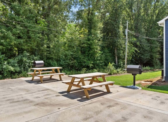 our apartments have a large patio and picnic table at Alcovy Terrace, Georgia, 30014