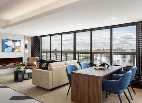 Well lit Living Area at The Venue on Knox Apartments, Minneapolis, Minnesota
