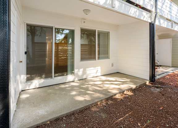 Patio with a sliding door