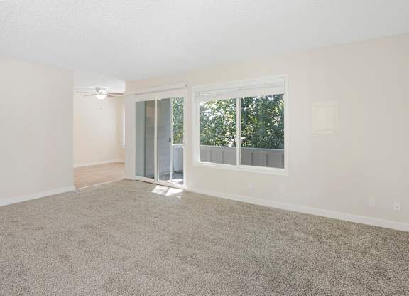 Living room with sliding door to balcony