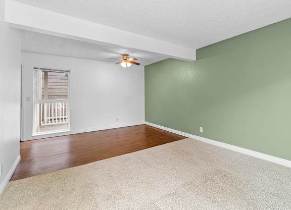 A room with a fan and a window with blinds.at East Wind, Oregon, 97030