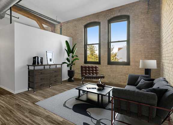 Living Room with Natural Light at FreightYard Townhomes and Flats, Minnesota