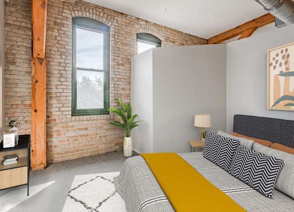 Bedroom at FreightYard Townhomes and Flats, Minneapolis, MN, 55401