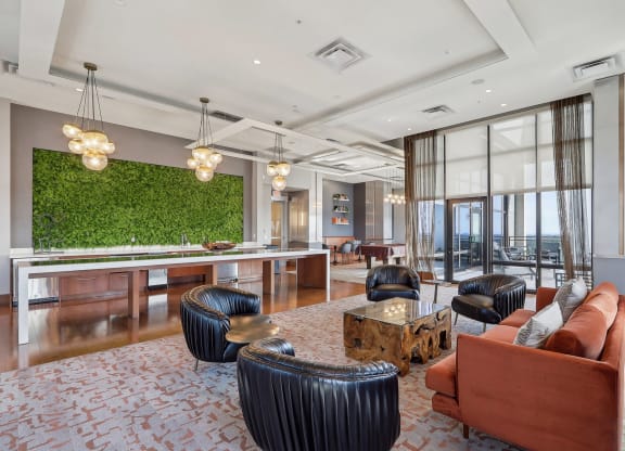 community room with couches and chairs
