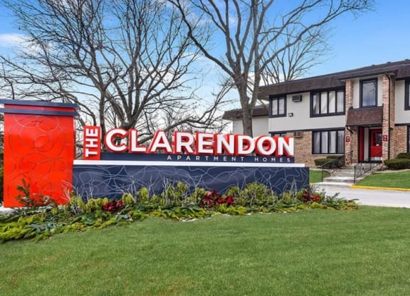 Building Sign at The Clarendon Apartment Homes, Clarendon, IL, 60514