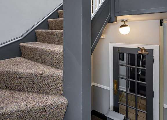 Staircase at Evelyn Apartments, Oak Park, IL