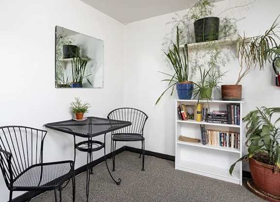 Clubroom with seating area at The Lafayette, Portland, 97205