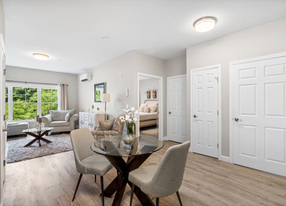dining room with white doors at Lofts at 335, Stratford, CT, 06615