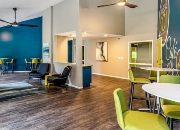 Cafe interior at Twelve 501 Apartment Homes, Burnsville, MN