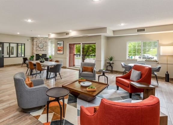 Clubhouse lobbyat Zen Chaska, Chaska, MN