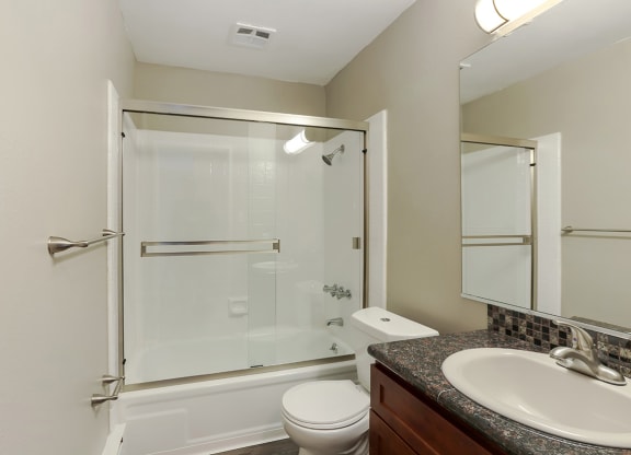 Bathroom interior at OceanAire Apartment Homes, California, 94044